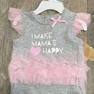 New with tags baby girl onesie.